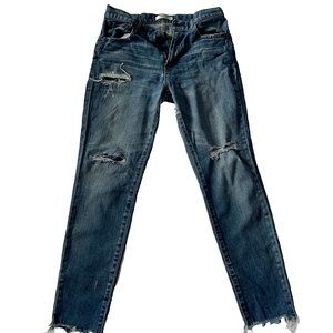 MOUSSY VINTAGE Jeans Women's Size 28 Blue Distressed Cotton Pants MADE IN JAPAN